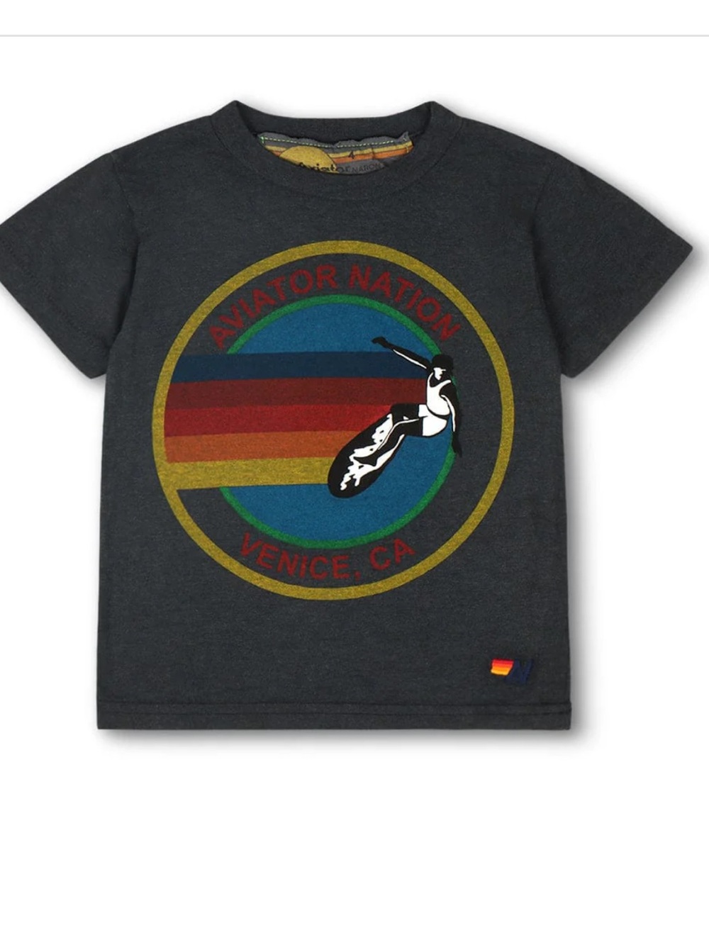 Aviator Nation Kids' Charcoal skiing Graphic- Aspen Logo